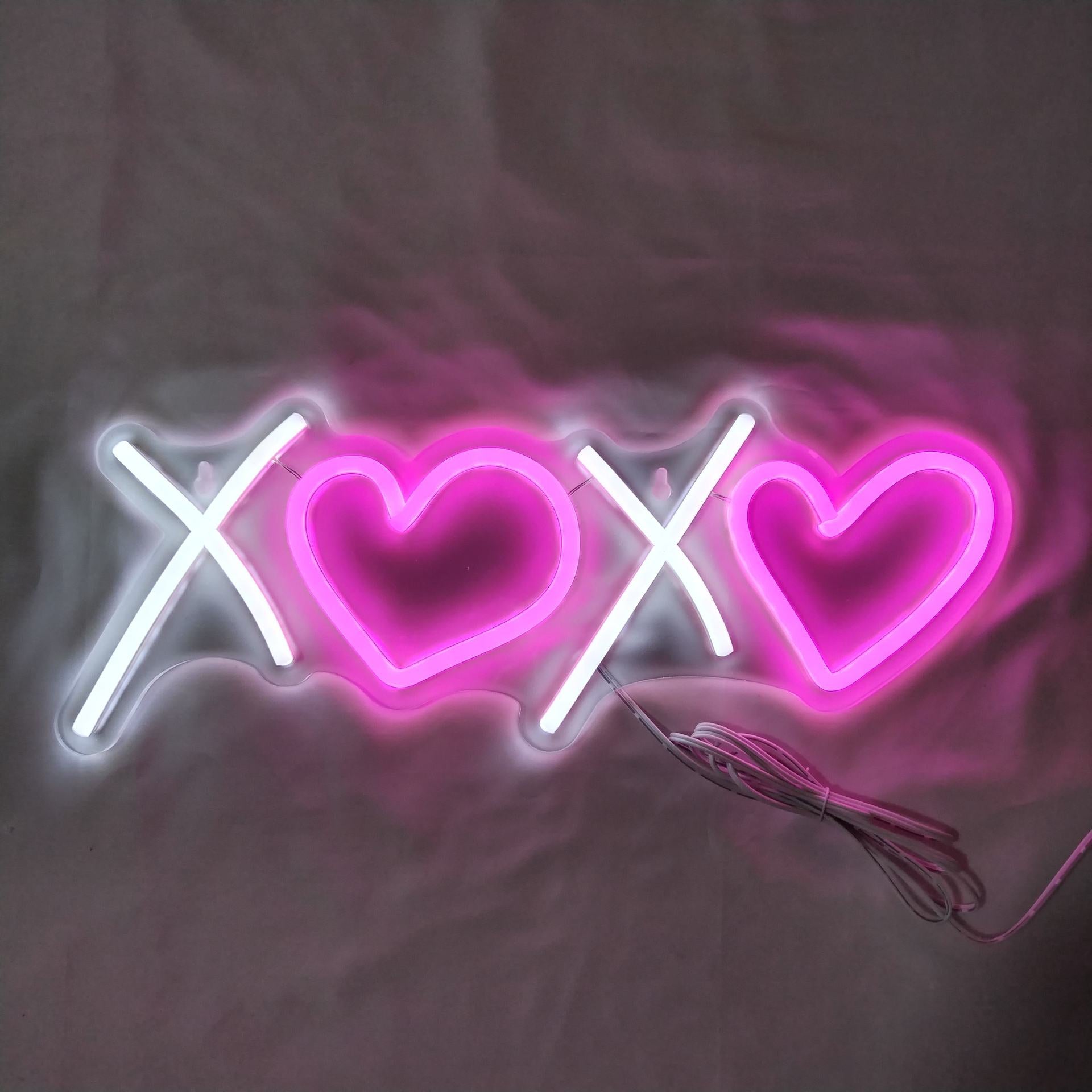 Pink Neon Sign - Aesthetic USB-Operated LED Light for Bedroom/Gaming Decor & Birthday Gifts (X0X0)