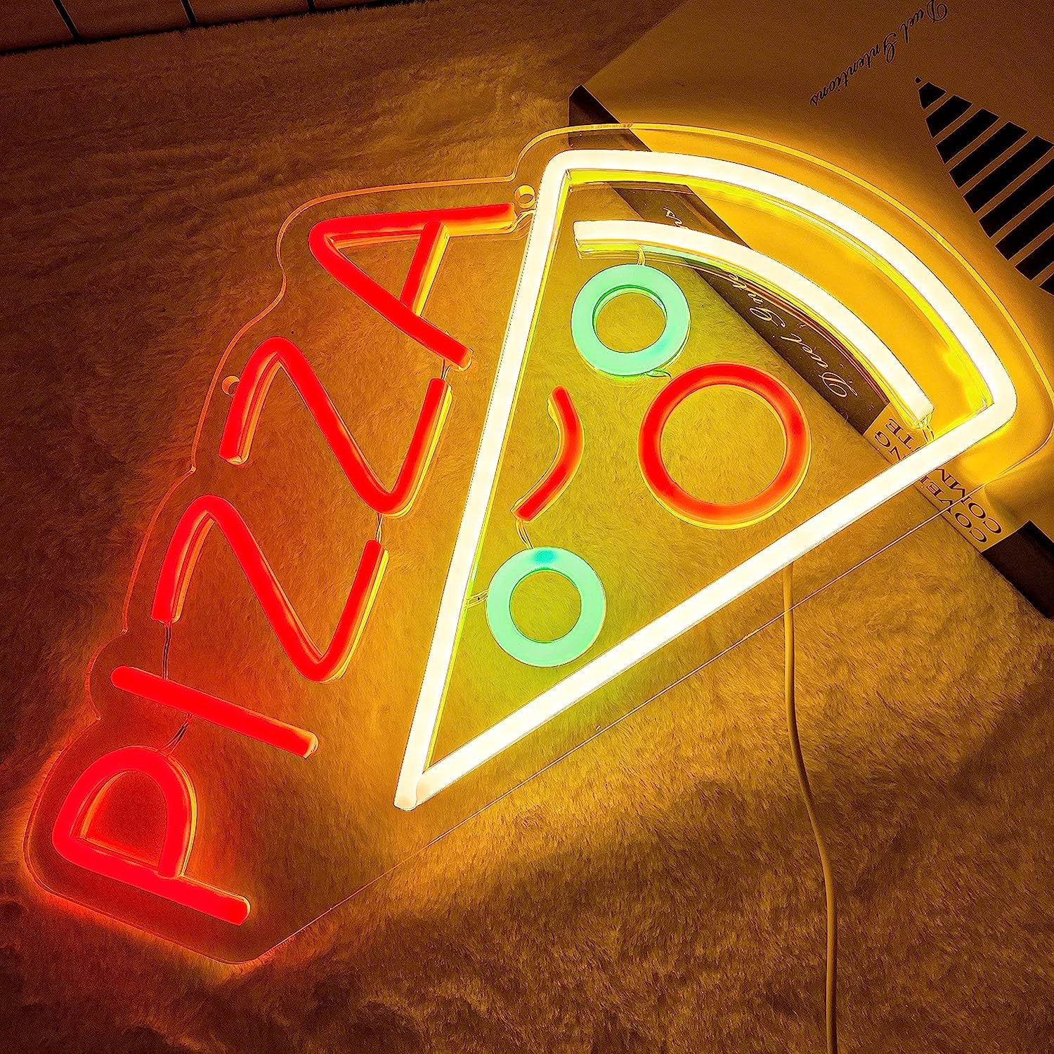 Pizza LED Neon Sign - Fun Kitchen/Shop Decor & Party Light