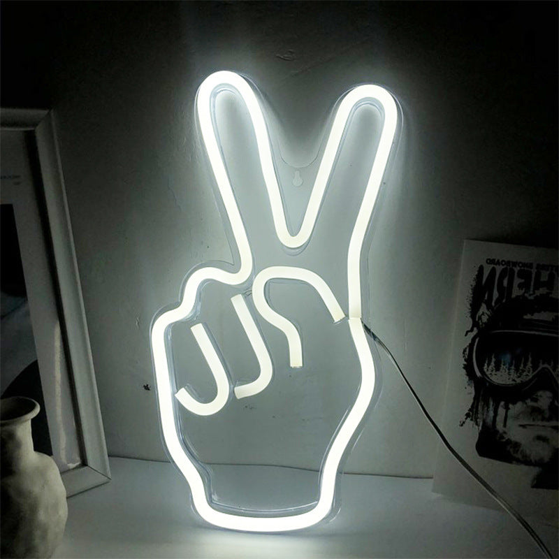 Peace Gestures Led Neon Acrylic Artwork