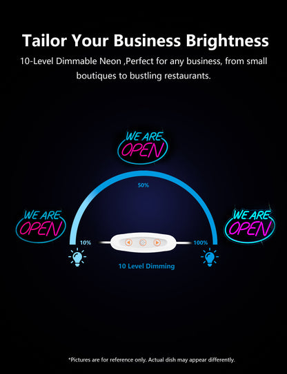 Bright LED Neon Open Sign for Business Window