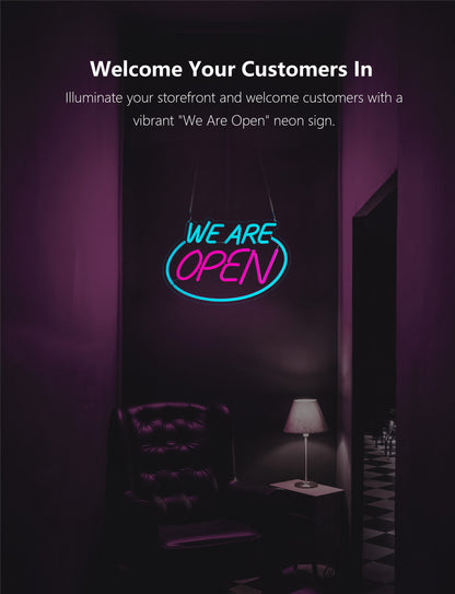 Bright LED Neon Open Sign for Business Window