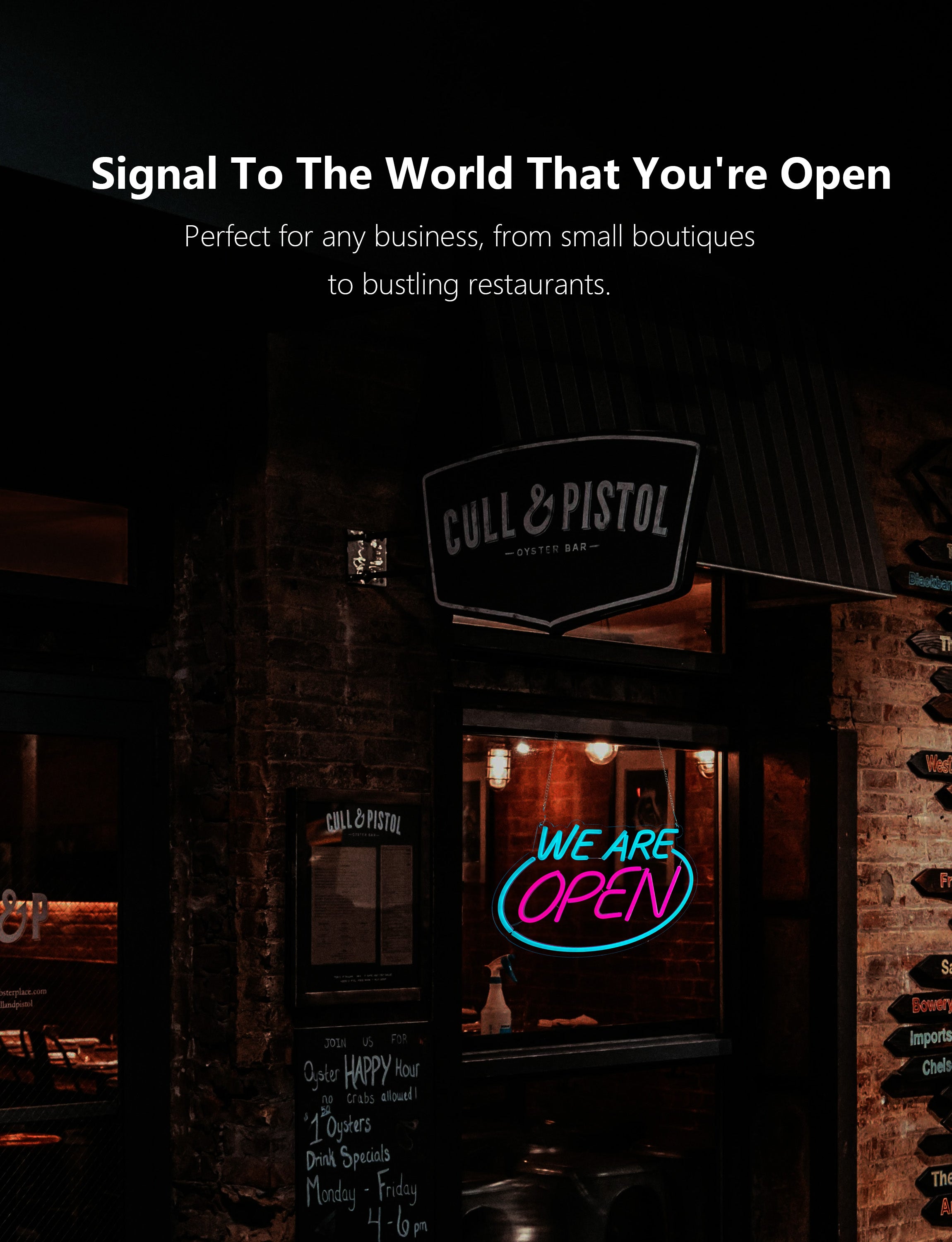 Open Neon Sign Light