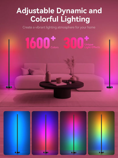 Colourthe Smart RGBICW LED Corner Floor Lamp ((Pair))