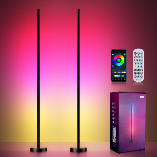 Colourthe Smart RGBICW LED Corner Floor Lamp ((Pair))