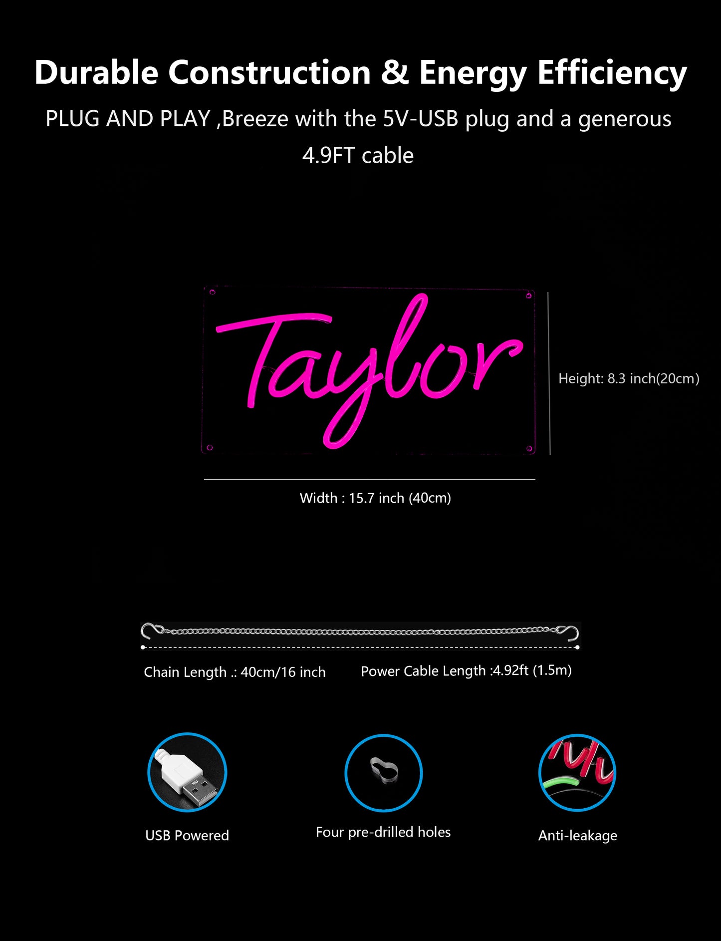 Taylor LED Acrylic Neon Light