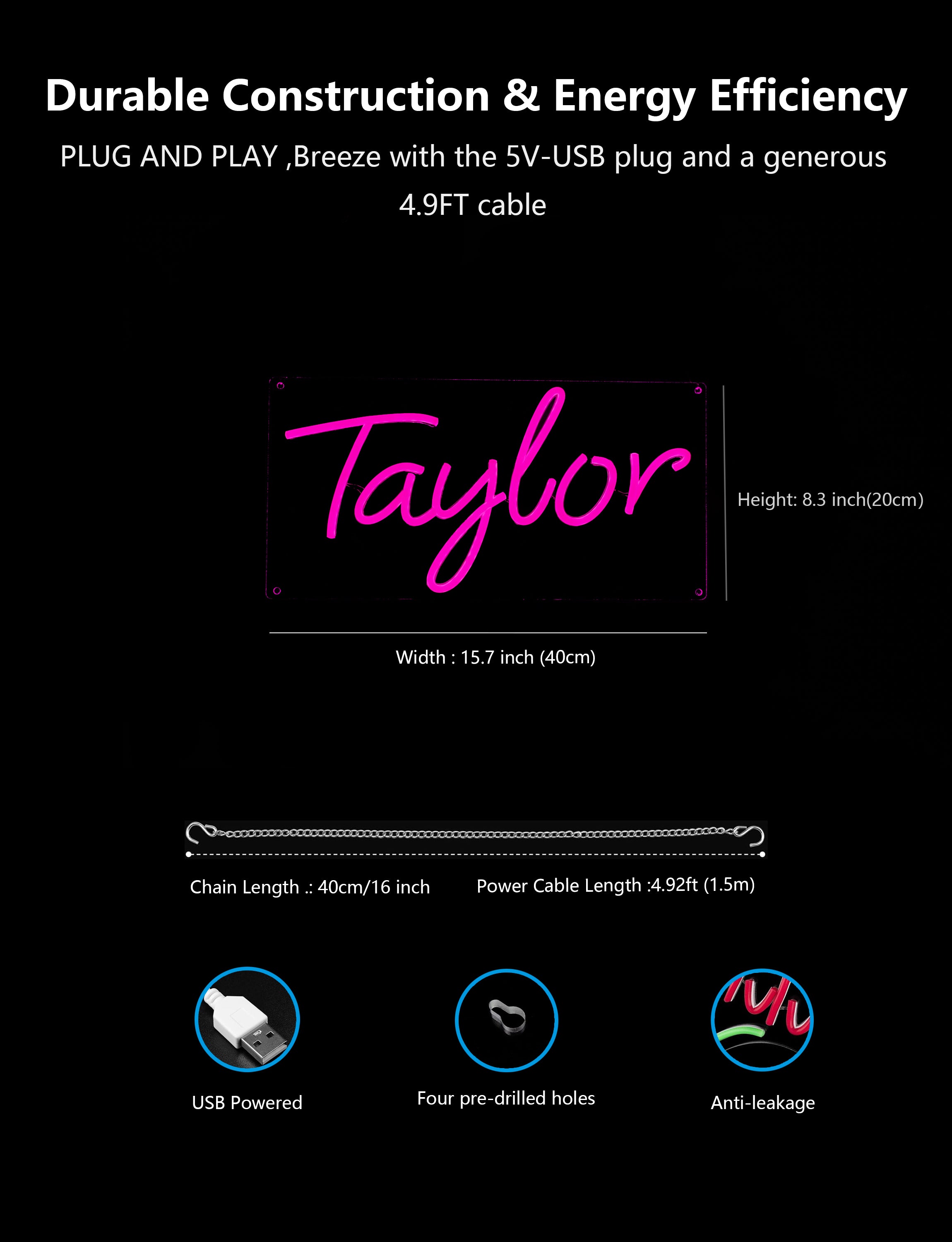 Taylor LED Acrylic Neon Light