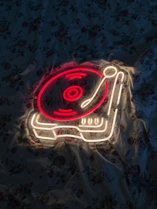 Record Player Neon Sign For Wall Art