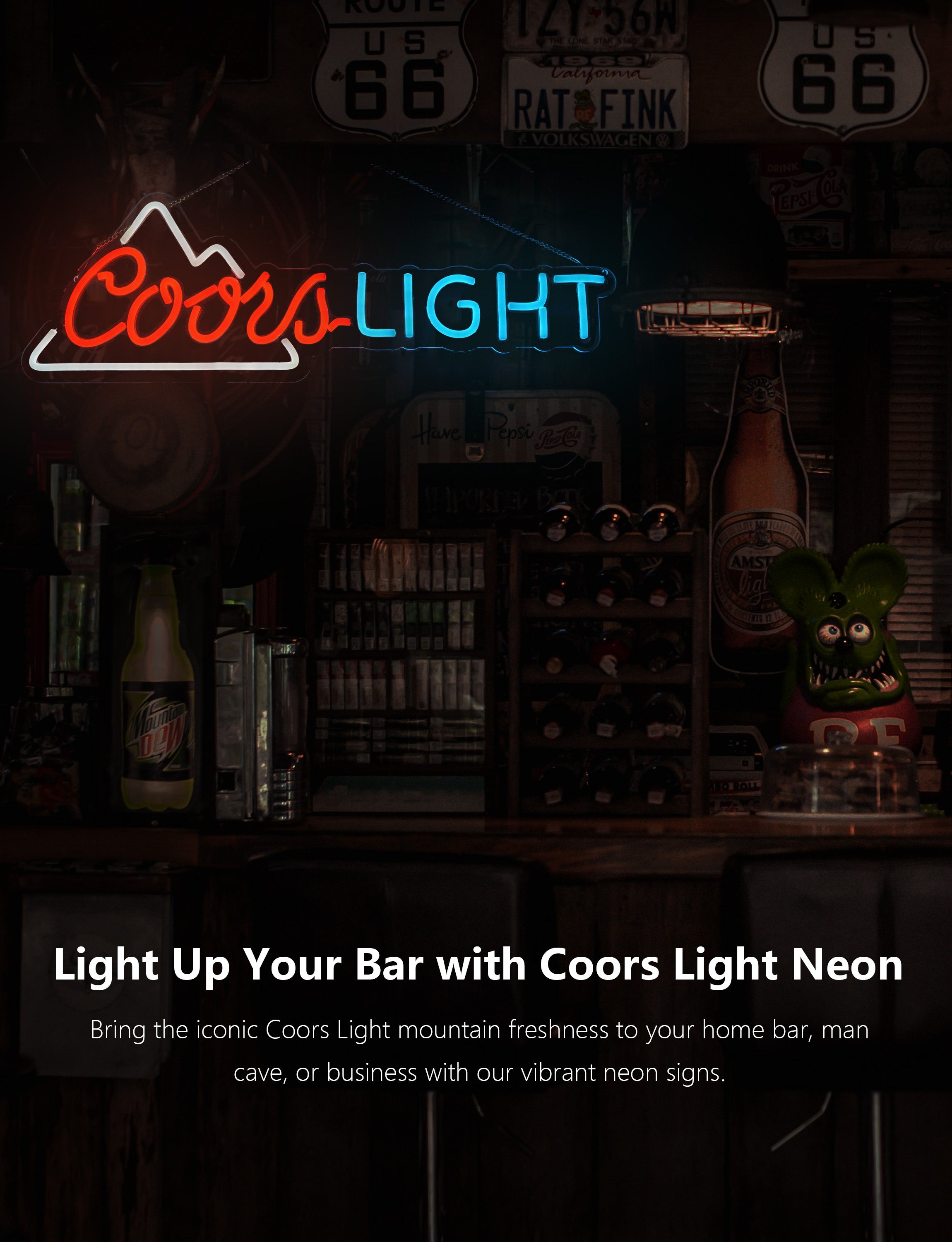 Coors Light Mountain Logo Neon Sign