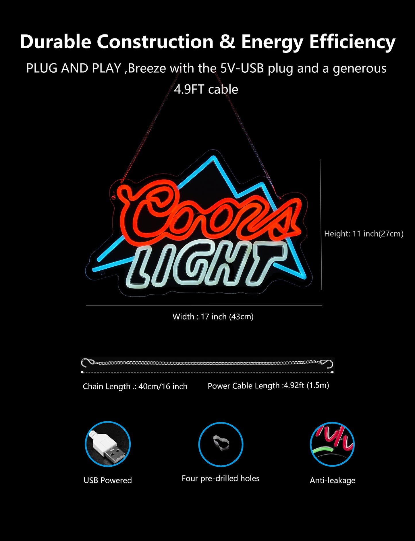 Coors Light Mountain Logo Neon Sign