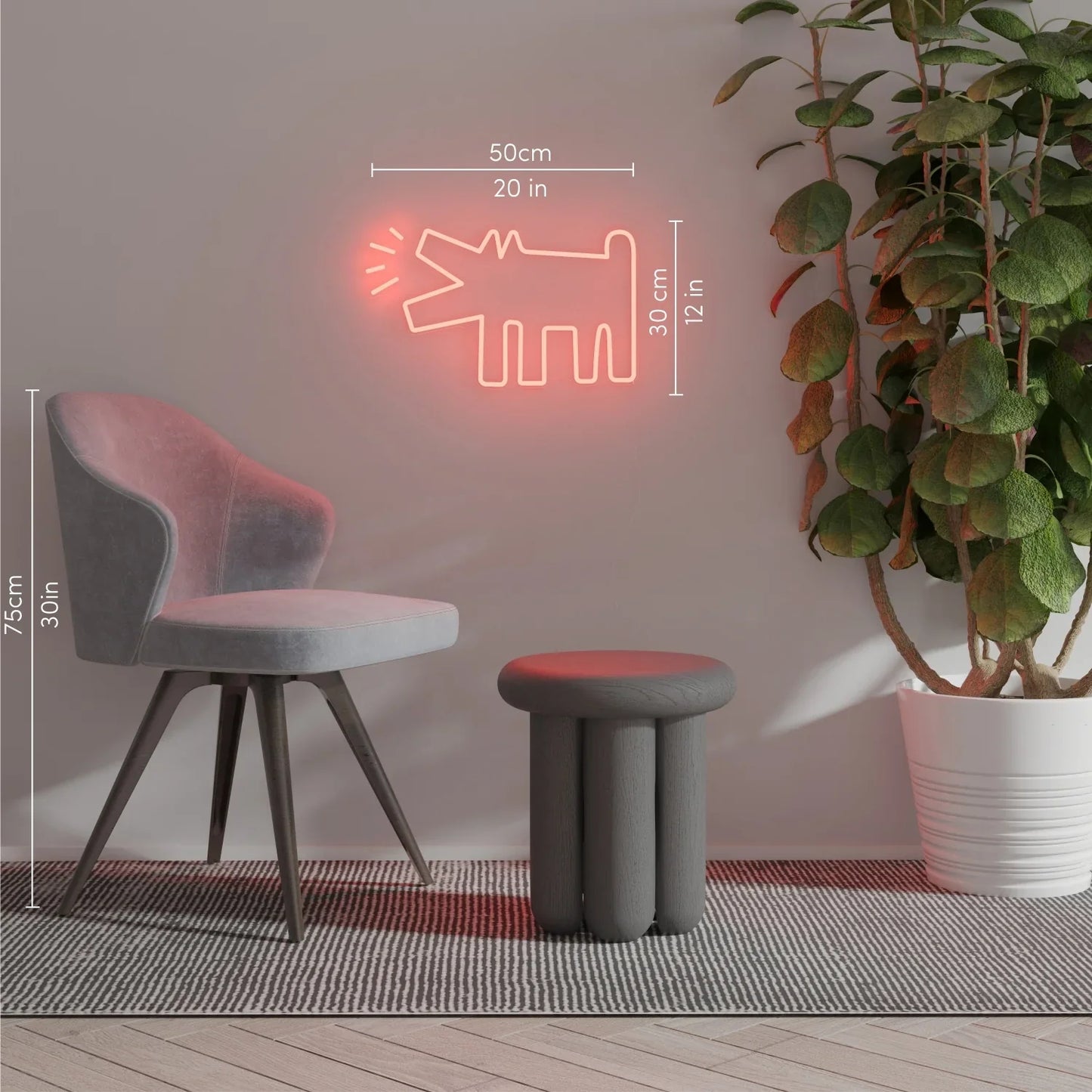 Barking Dog Stree Art Neon Sign for Home Decor Wall Hanging