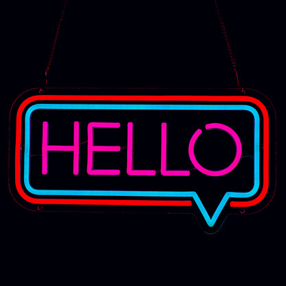 Bright LED Hello Neon Sign for Business Window