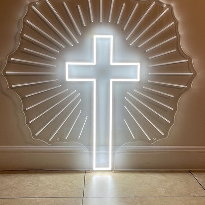 Cross Jesus LED  Neon Sign For Wall Hanging
