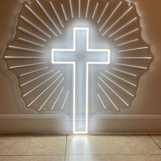 Cross Jesus LED  Neon Sign For Wall Hanging