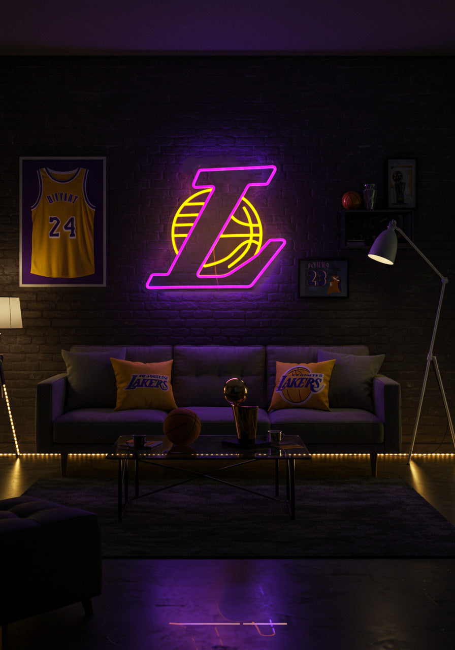 Lakers Basketball Neon Sign Light