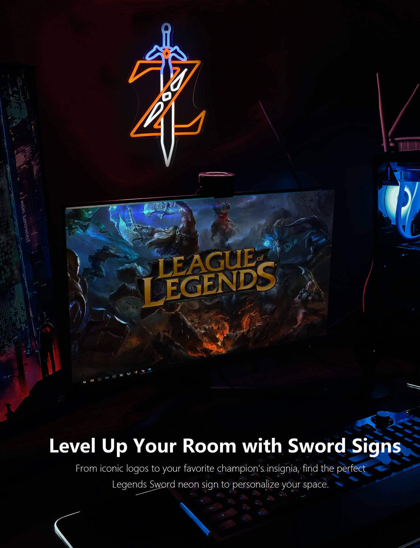 Legend Sword Neon Sign For Gaming Room Wall Decor