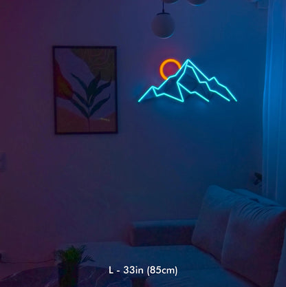 Mountain View Led Neon Sign for Nature Inspired Wall Art