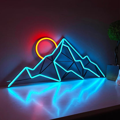 Mountain View Led Neon Sign for Nature Inspired Wall Art