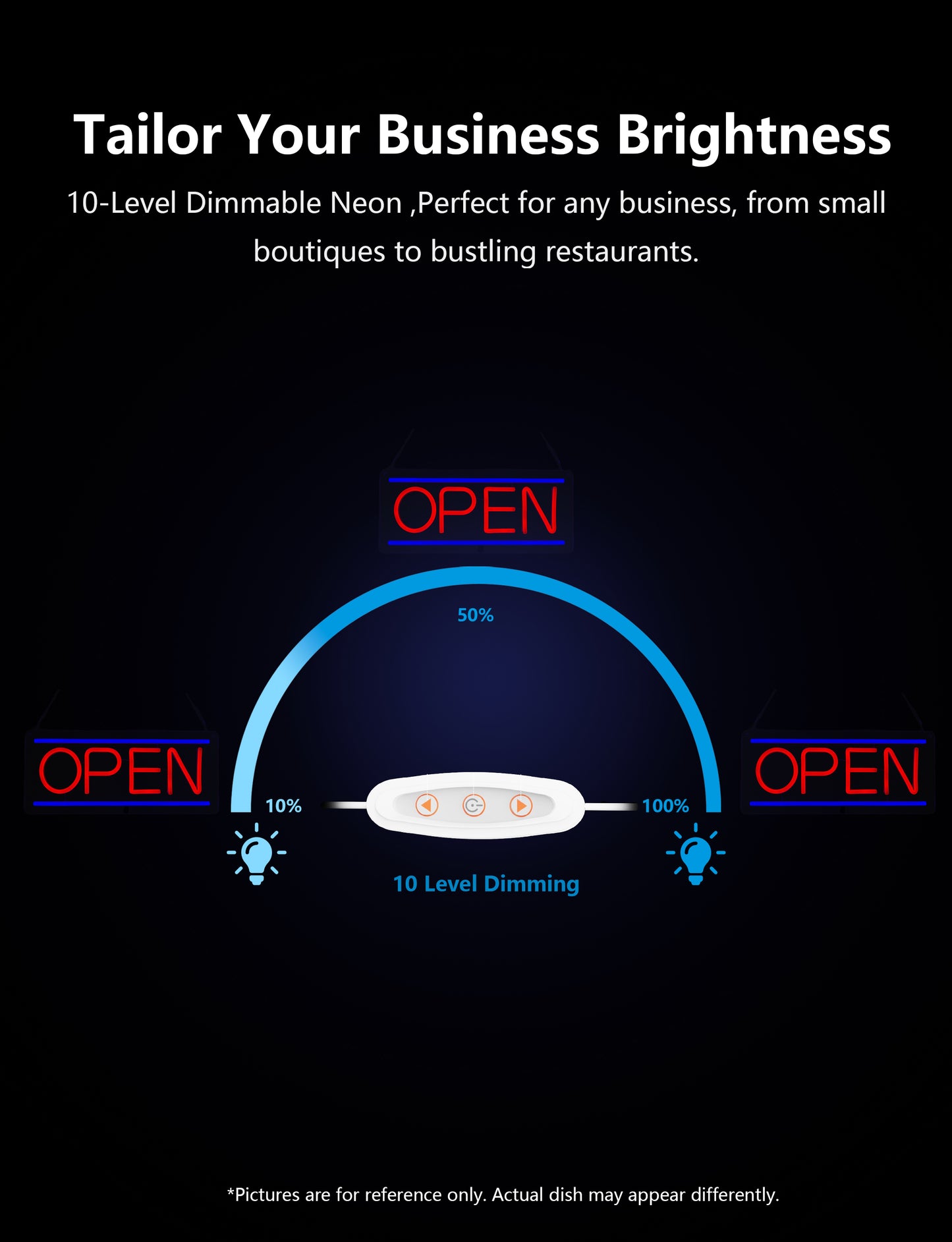 Bright LED Neon Open Sign for Business Window