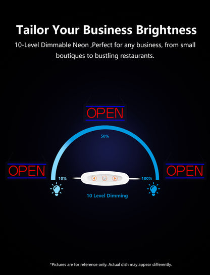 Bright LED Neon Open Sign for Business Window