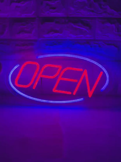 Open Neon Sign for Business Wall Decor