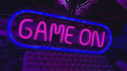 GAME ON  Neon Sign For Game Room Art Decor