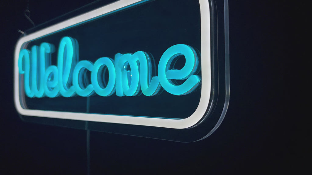 Bright LED Welcome Neon Sign For Business Window
