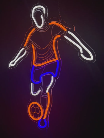 Soccer Shot Man Neon Sign Light For Wall Decor