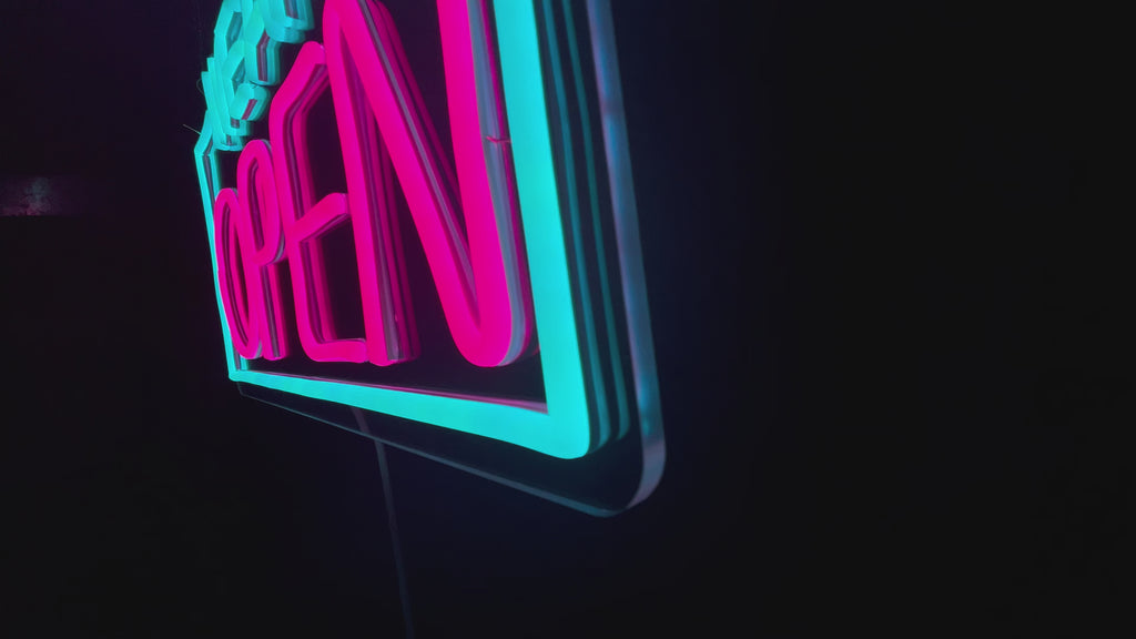 Bright LED Neon Open Sign for Business Window
