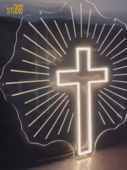 Cross Jesus LED  Neon Sign For Wall Hanging