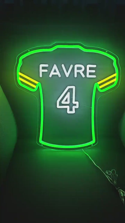 Favre #4 Football Glow Jersey Neon Sign Light