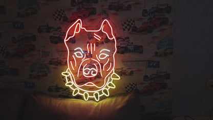 Pitbull Terrier Face Neon sign