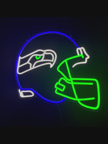 Seattle Seahawks Helmet Neon Sign