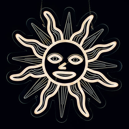 Sun Face Neon Sign Light