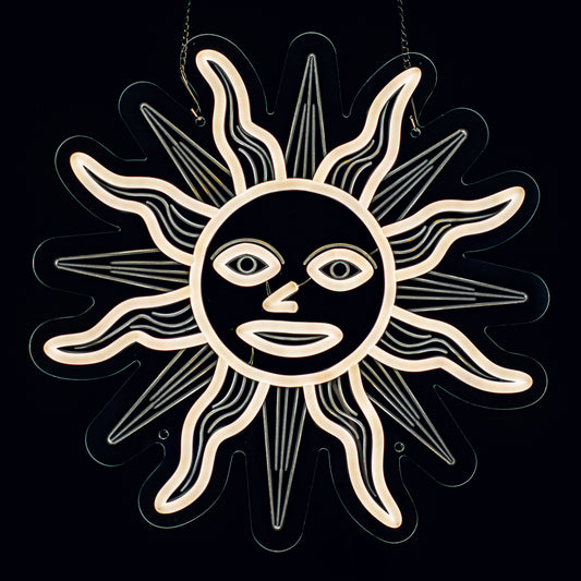 Sun Face Neon Sign Light
