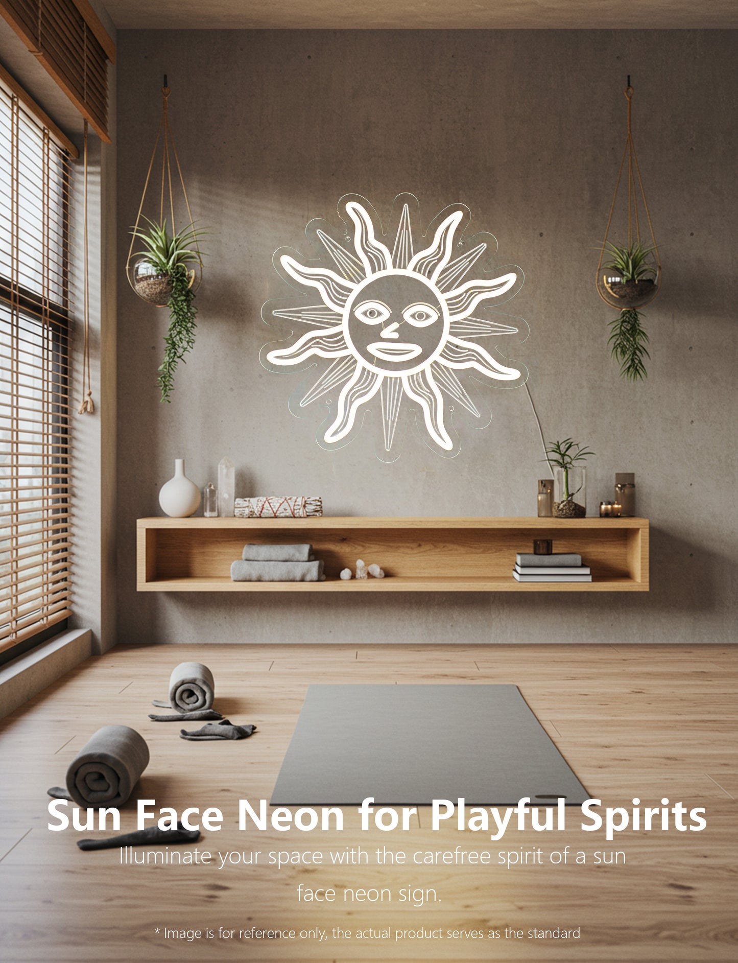 Sun Face Neon Sign Light