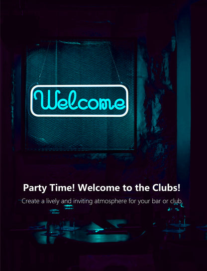 Bright LED Welcome Neon Sign For Business Window